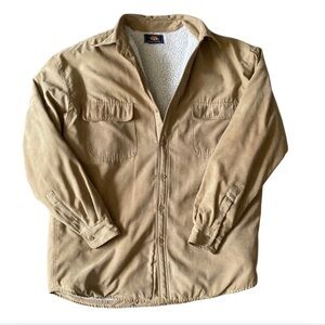 Route 66 Men's Tan Shirt Jacket with Sherpa Lining Size M